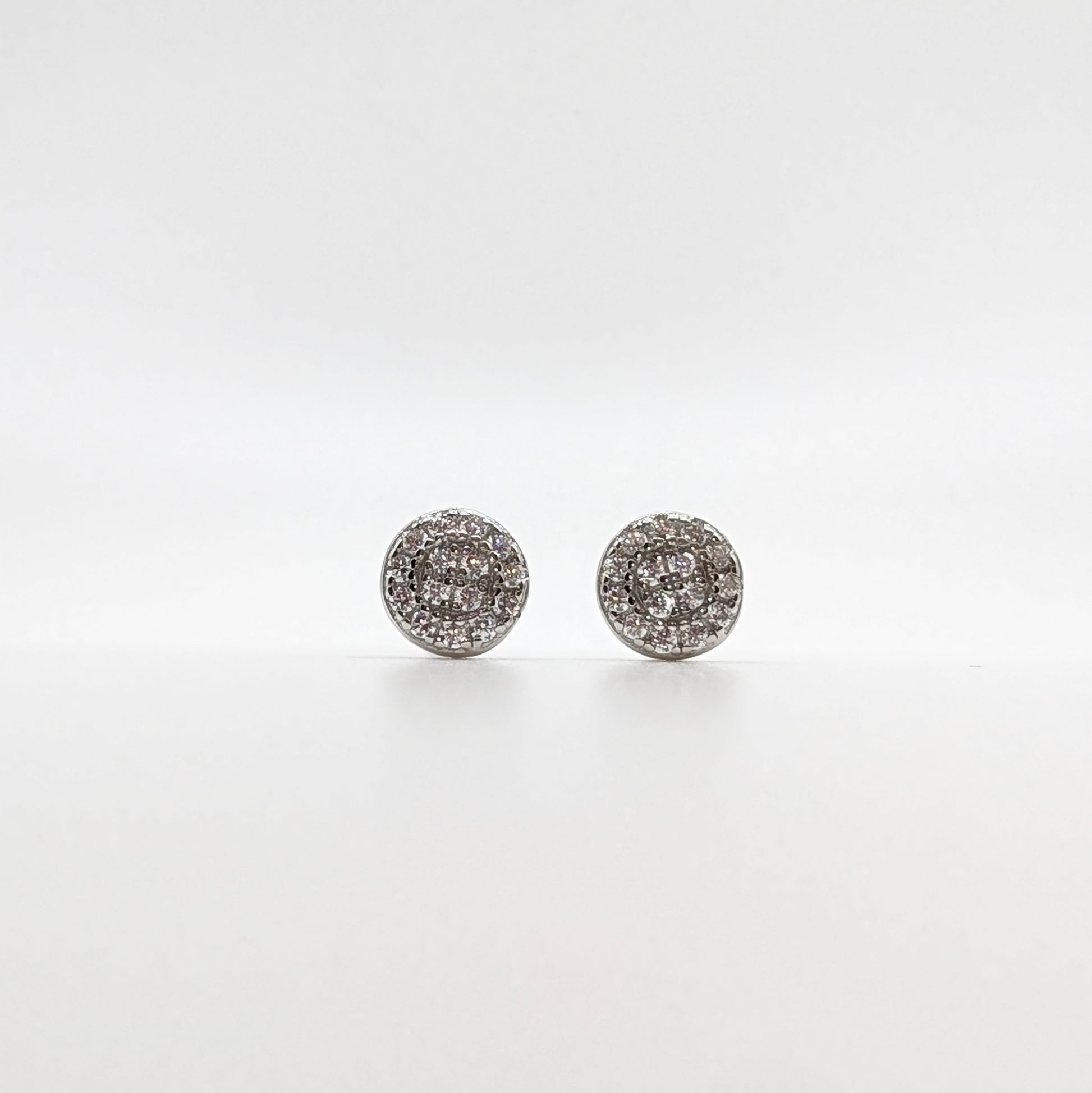 925 Sterling Silver Round  Studs with Zircons
