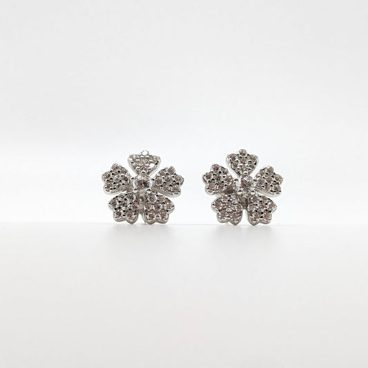 925 Sterling Silver Sakura Studs Earrings