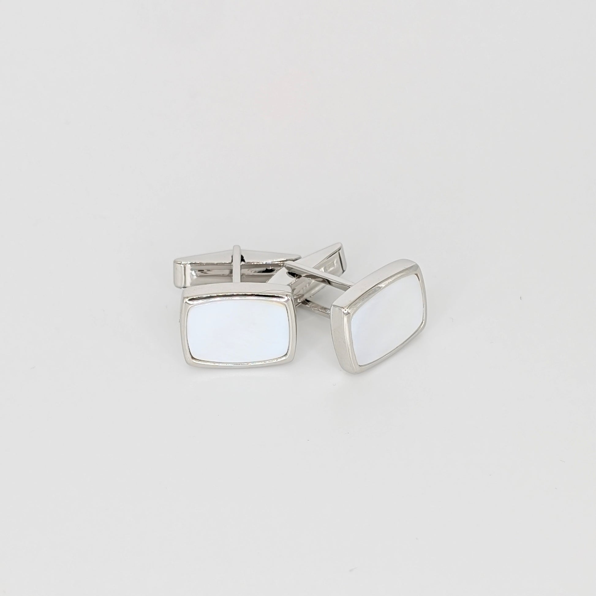 925 Sterling Silver White Shell Cufflinks Versatile & Elegant