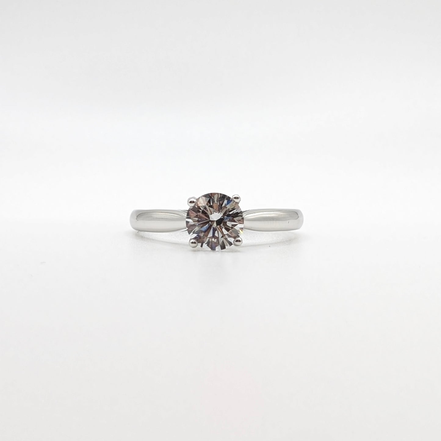 925 Sterling Sterling Diamond Cut Solitaire Zircon Women's Ring