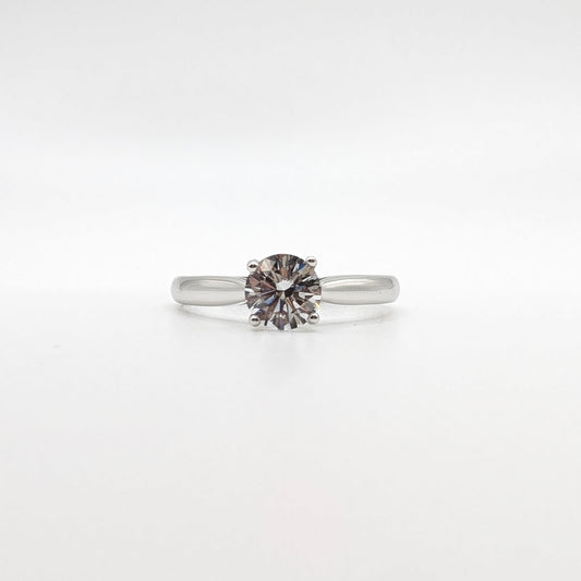 925 Sterling Sterling Diamond Cut Solitaire Zircon Women's Ring