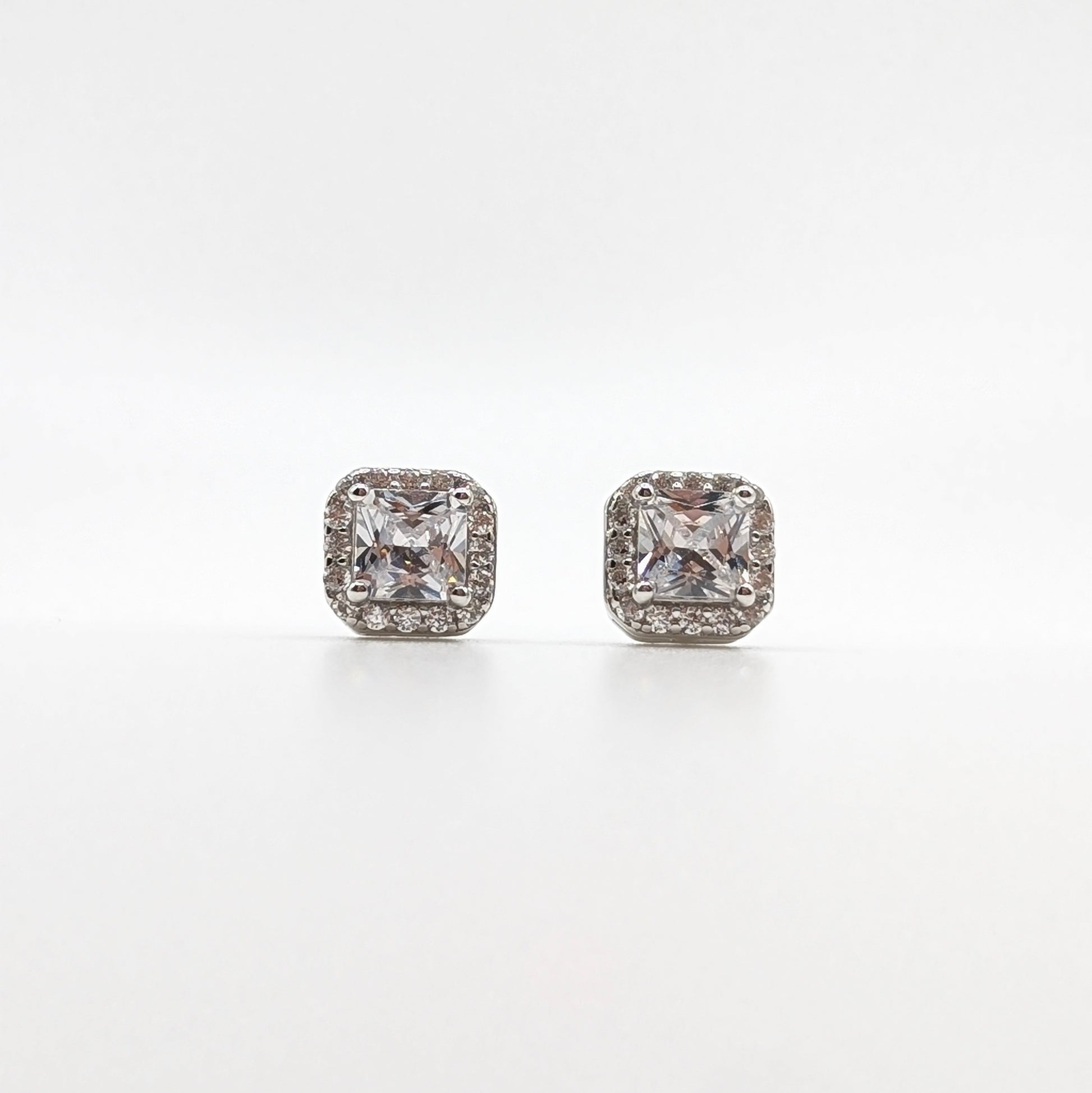 925 Sterling Silver Box Studs Unisex