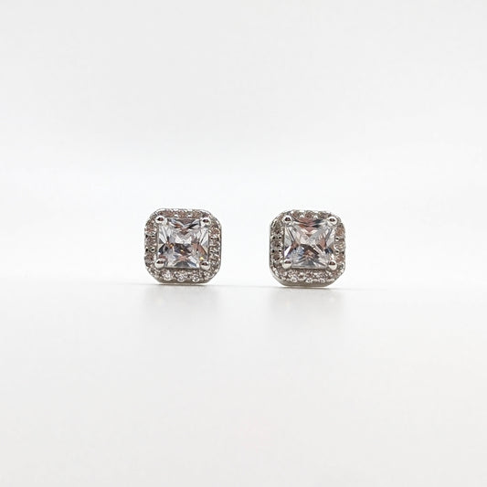 925 Sterling Silver Box Studs Unisex