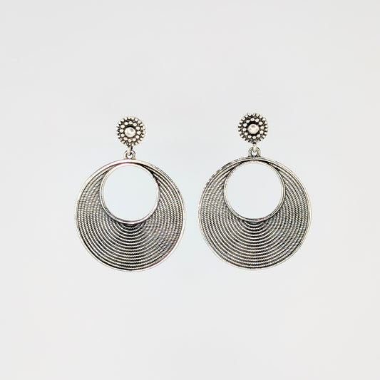 925 Sterling Silver Spiral Oxidized Earrings
