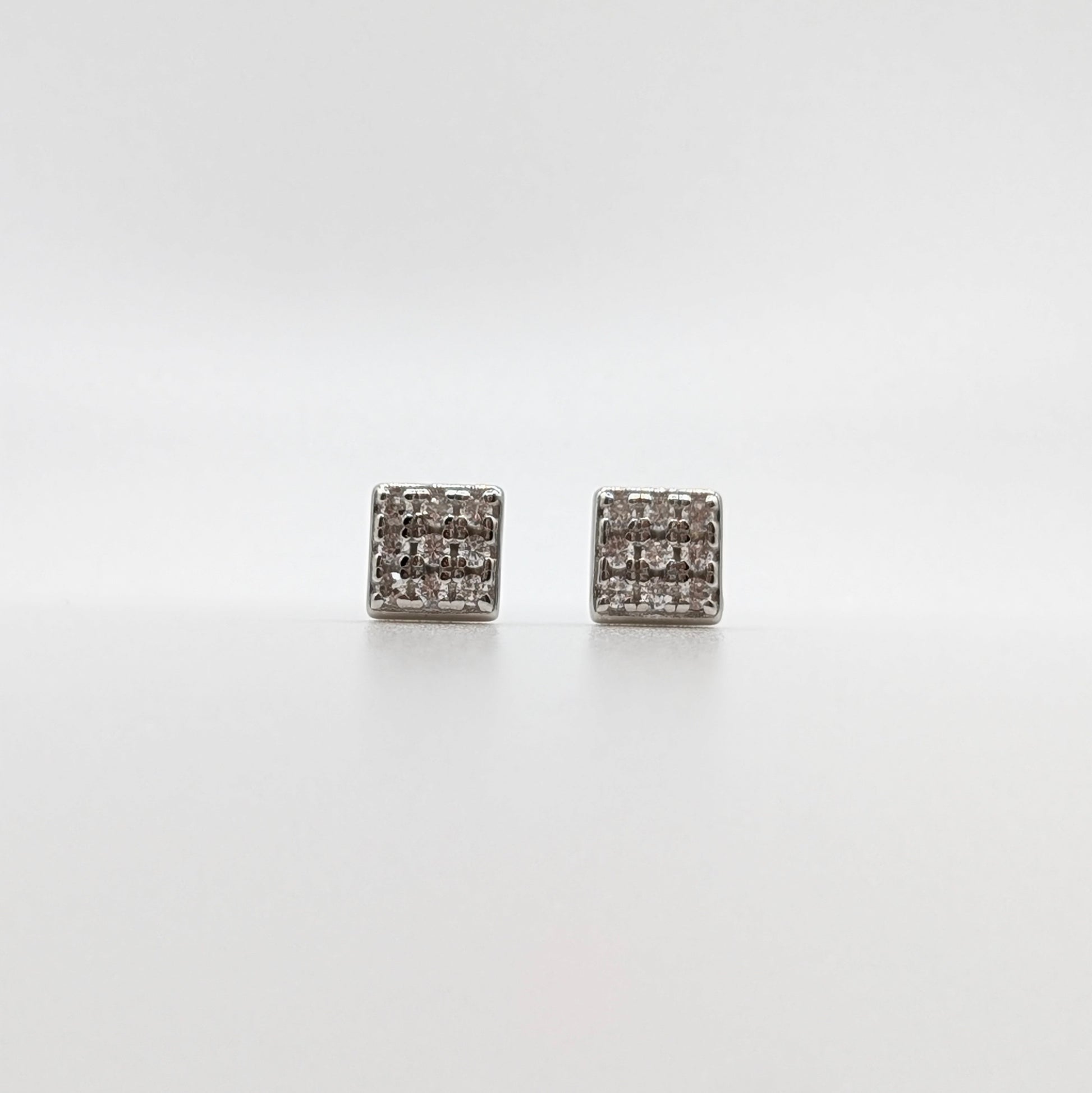 925 Sterling Silver Square Shaped Studs Unisex