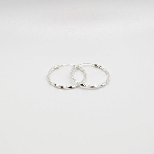 925 Sterling Silver Twirl Bali Hoop 1"