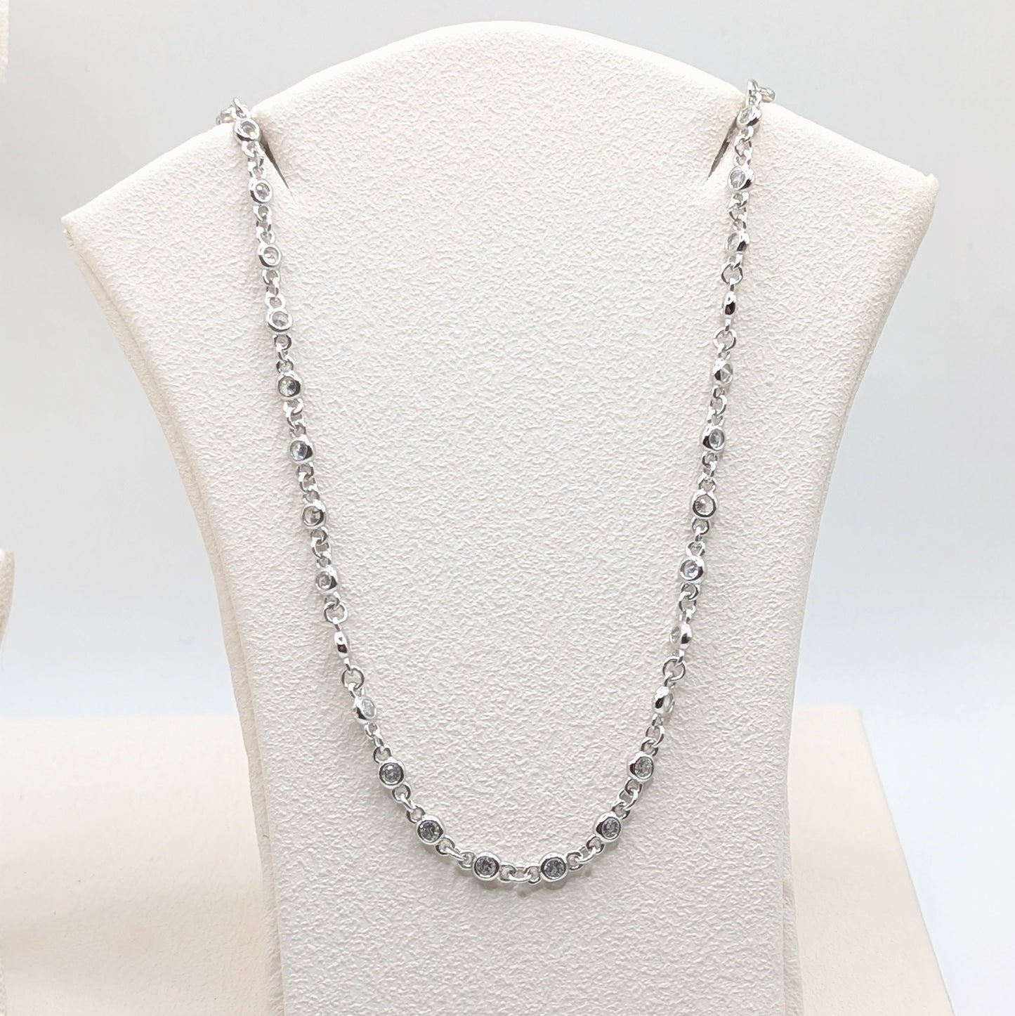 925 Sterling Silver Zircon Ball Necklace Set