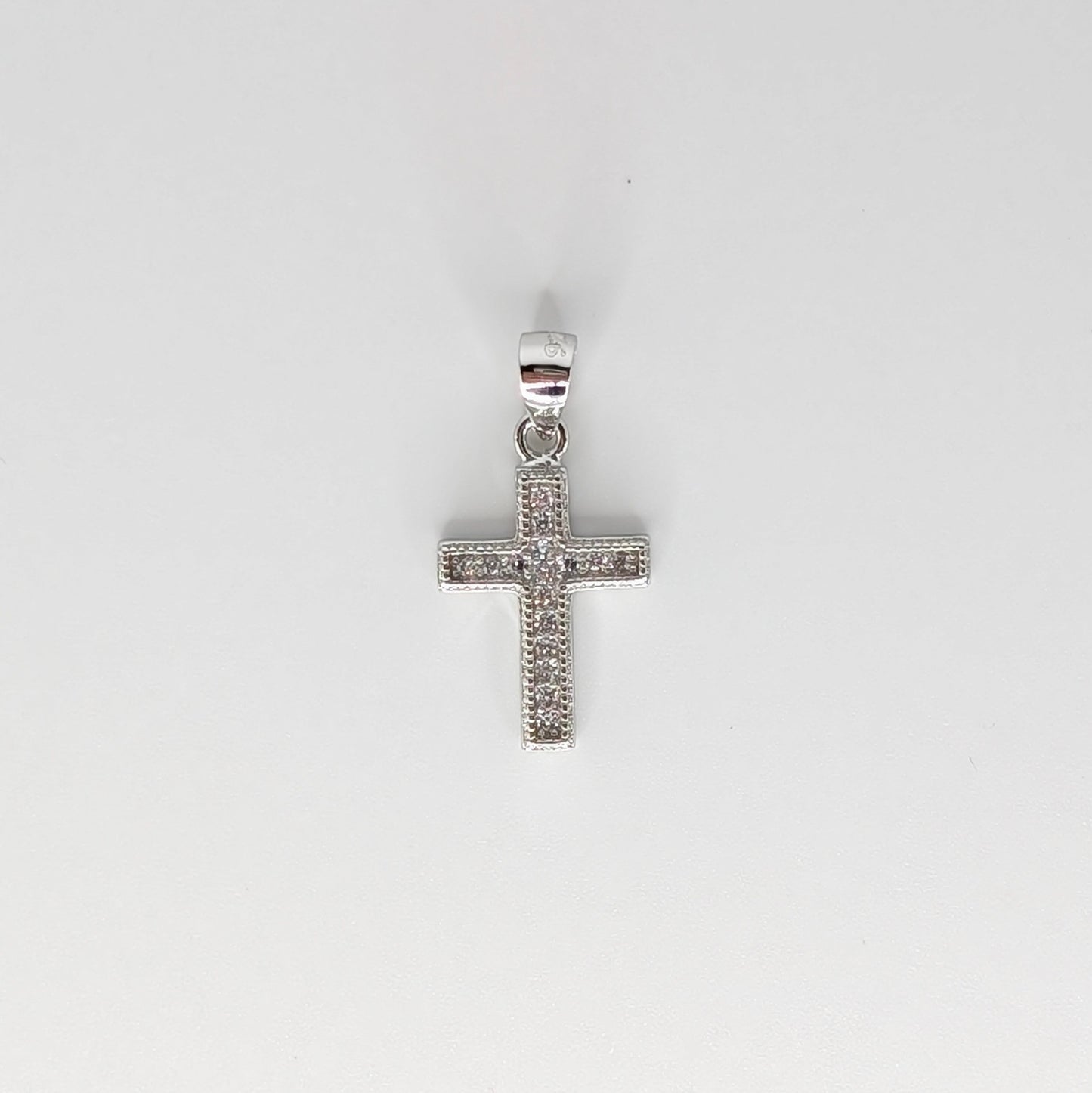 925 Sterling Silver Zircon Cross Pendant - Unisex / Spiritual