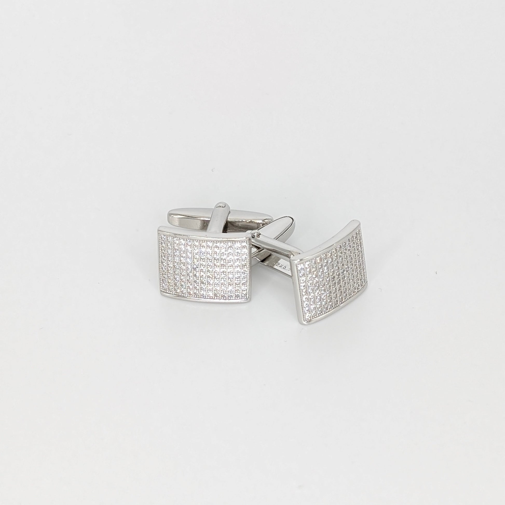 925 Sterling Silver Zircon Cufflinks Formal Wear / Occasion 